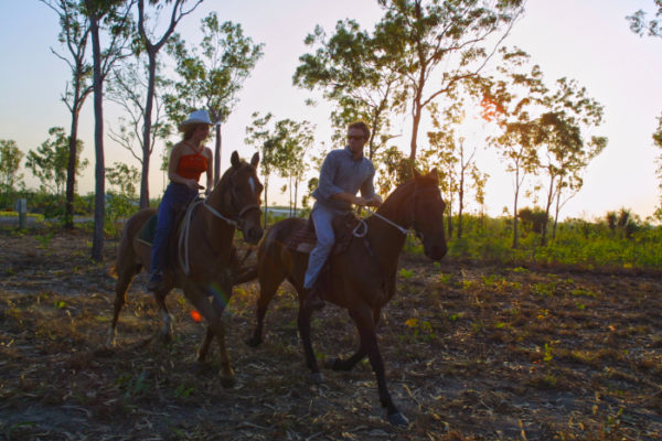 Marlow Country riding at sunset